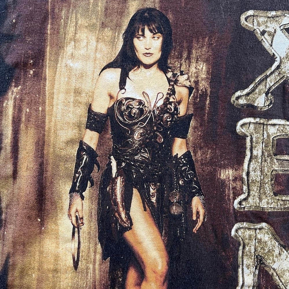 Vintage Xena Warrior Princess Shirt Mens XL Black 90s TV Promo Grunge Big Print - Picture 4 of 12
